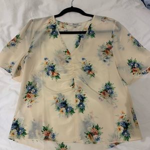 Madewell Ruched Floral Blouse